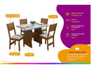 Mesa de Jantar 4 Cadeiras Retangular Cinamomo/Off White Destak Móveis São Carlos