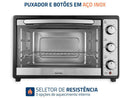 Forno Elétrico de Bancada Mondial Multifuncional 52L Preto e Prata Grand Family II FRN-52-B - 220V