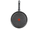 Frigideira Grill Antiaderente Rochedo de Alumínio Chapa Ondulada Stone Pro Preto e Cinza 30cm