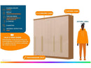 Guarda-roupa Casal com Espelho 6 Gavetas 6 Portas Kappesberg Dakota Classic