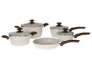 Jogo de Panelas Brinox Cerâmico de Alumínio Vanilla 5 Peças Optima Essentials Ceramic Life