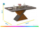 Mesa de Jantar 6 Cadeiras Retangular Cinza e Lunar DJ Móveis Firenze
