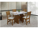 Mesa de Jantar 4 Cadeiras Retangular Cinamomo/Off White Destak Móveis São Carlos