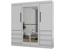 Guarda-roupa Casal com Espelho 4 Portas 6 Gavetas Araplac Atraente Sofia