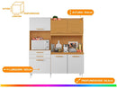 Cozinha Compacta Aramóveis Selena com Balcão Nicho para Micro-ondas 6 Portas 2 Gavetas