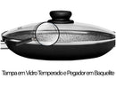 Frigideira Antiaderente Panelux com Tampa de Alumínio Maximum Stone Preta 32cm