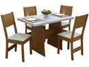 Mesa de Jantar 4 Cadeiras Retangular Cinamomo/Off White Destak Móveis São Carlos