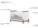 Quarto de Bebê Completo com Berço Cômoda e Guarda-roupa Henn Ternura Branco e Jequitibá