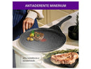 Frigideira Grill Antiaderente Rochedo de Alumínio Chapa Ondulada Stone Pro Preto e Cinza 30cm