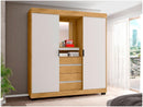 Guarda-roupa Casal com Espelho 2 Portas de Correr 4 Gavetas Araplac Sintra CAP24024