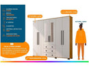 Guarda-roupa Casal com Espelho 6 Portas Araplac Malu