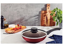 Frigideira Funda Antiaderente Tramontina de Alumínio com Tampa Paris Vermelho 26cm
