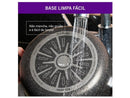 Frigideira Funda Antiaderente Rochedo de Alumínio com Tampa Stone Pro Preto e Cinza 24cm