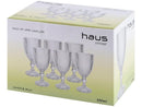 Jogo de Taças de Vidro 350ml 6 Peças Haus Concept Canelado