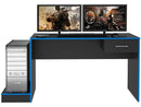 Mesa Gamer Artely Preto e Azul 1 Gaveta