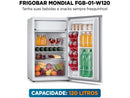 Frigobar Mondial 120L Branco e Cinza com Gaveta FGB-01-W120 - 220V