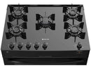 Fogão 5 Bocas Atlas Preto Mesa de Vidro Mônaco Top Glass - Bivolt