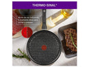 Frigideira Grill Antiaderente Rochedo de Alumínio Chapa Ondulada Stone Pro Preto e Cinza 30cm