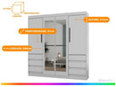 Guarda-roupa Casal com Espelho 4 Portas 6 Gavetas Araplac Atraente Sofia