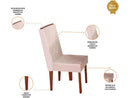 Mesa de Jantar 6 Cadeiras Retangular Madeira Maciça Mel e Off-White Tampo de Vidro Abeille Móveis São Carlos
