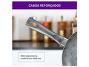 Frigideira Francesa Antiaderente Rochedo de Alumínio Facilita Cinza 24cm
