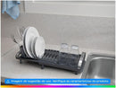 Escorredor de Louça Inox Tramontina Plurale Grafite 9 Pratos com Secador e Porta Talheres