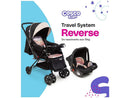 Carrinho de Bebê com Bebê Conforto Cosco Kids Travel System Reverse 4 Rodas 0 a 15kg