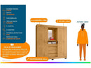 Guarda-roupa Casal com Espelho 2 Portas de Correr 4 Gavetas Araplac Sintra CAP24024