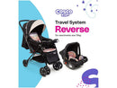 Carrinho de Bebê com Bebê Conforto Cosco Kids Travel System Reverse 4 Rodas 0 a 15kg