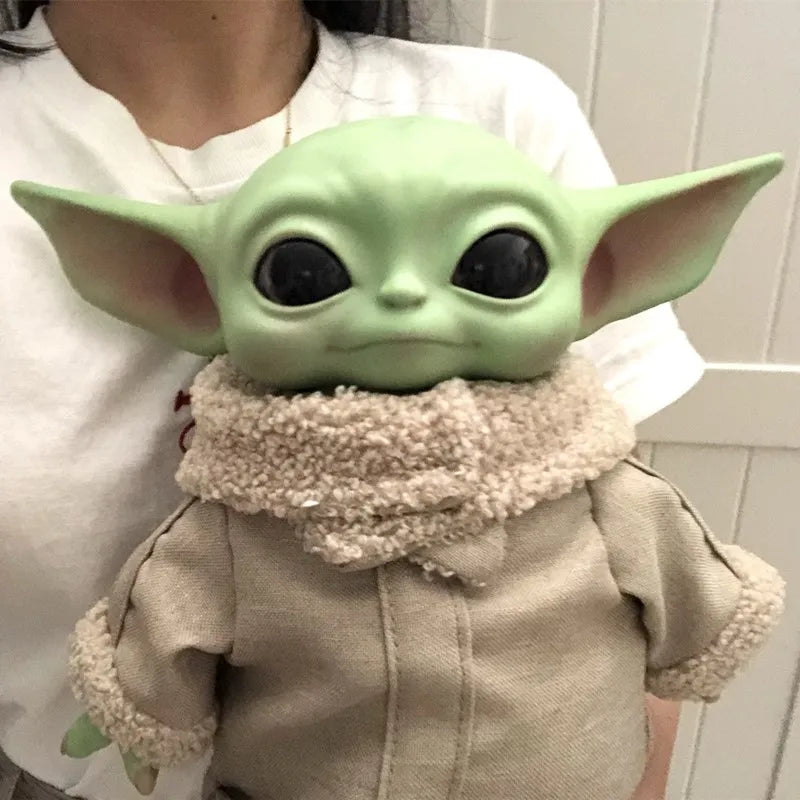 Star wars yoda bebê brinquedos figura de ação de pelúcia 28cm bebê yoda mes