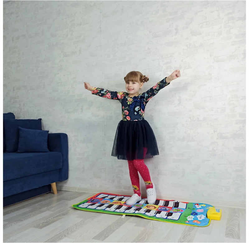 Tapete de Piano Musical Infantil, Teclado Duet, Piano Floor com 8 Instrumentos d