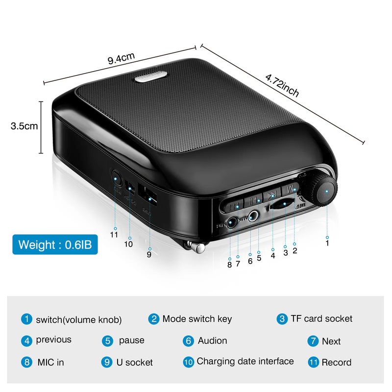 Amplificador de Voz Bluetooth UHF