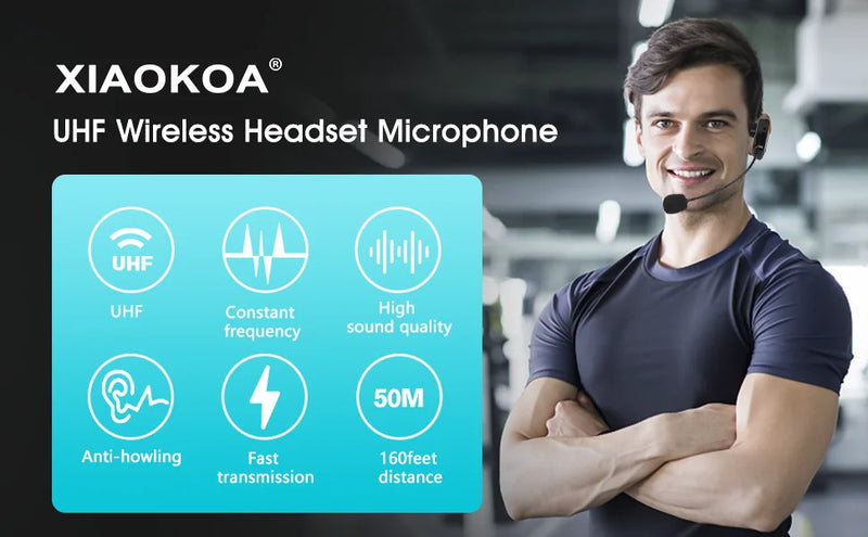 UHF Wireless Headset Microphone 