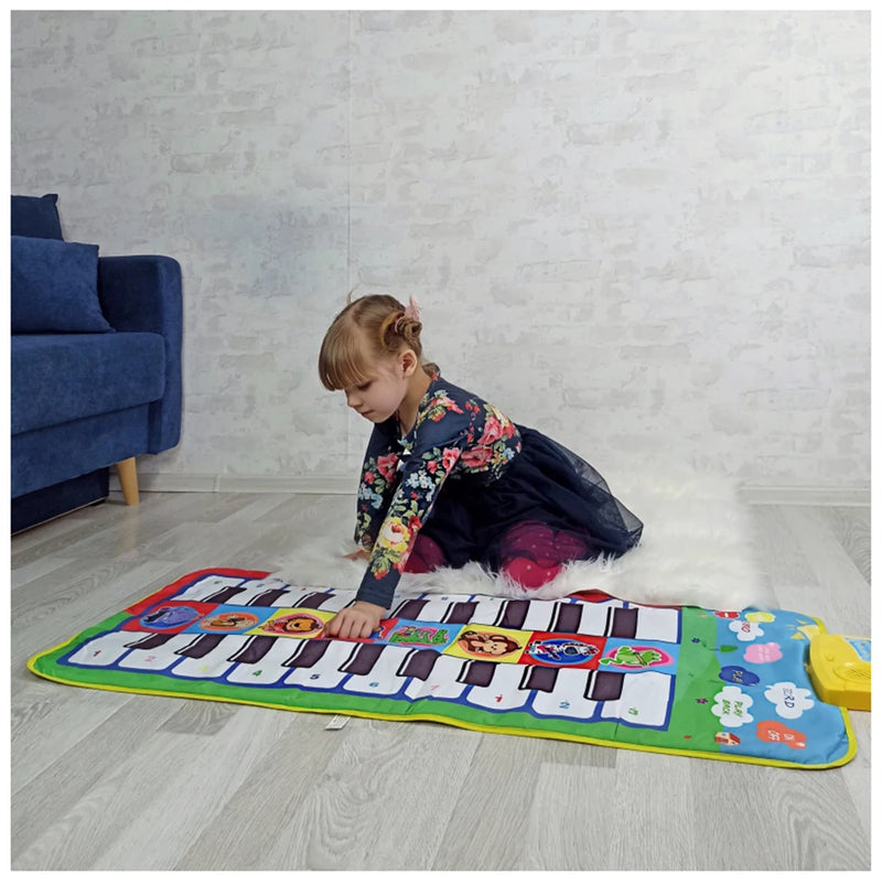 Tapete de Piano Musical Infantil, Teclado Duet, Piano Floor com 8 Instrumentos d