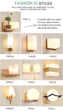 Lâmpadas de parede de madeira LED modernas, Iluminação interior, Arandela par