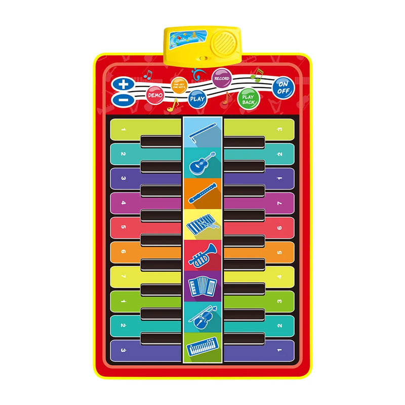 Tapete de Piano Musical Infantil, Teclado Duet, Piano Floor com 8 Instrumentos d