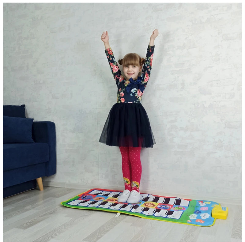 Tapete de Piano Musical Infantil, Teclado Duet, Piano Floor com 8 Instrumentos d