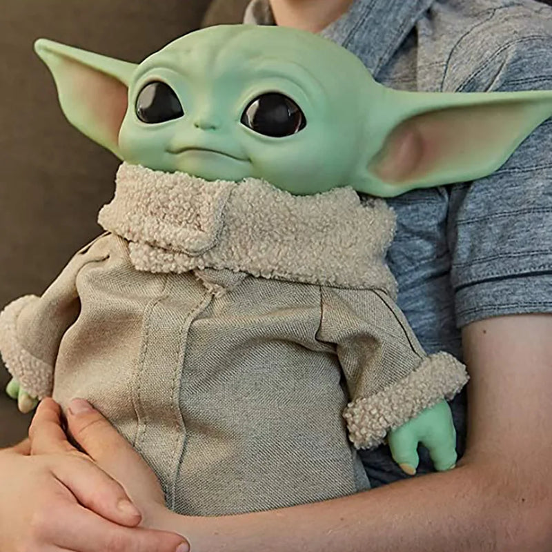 Star wars yoda bebê brinquedos figura de ação de pelúcia 28cm bebê yoda mes