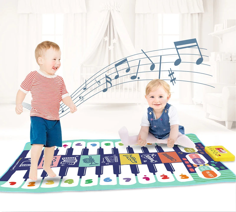 Tapete de Piano Musical Infantil, Teclado Duet, Piano Floor com 8 Instrumentos d