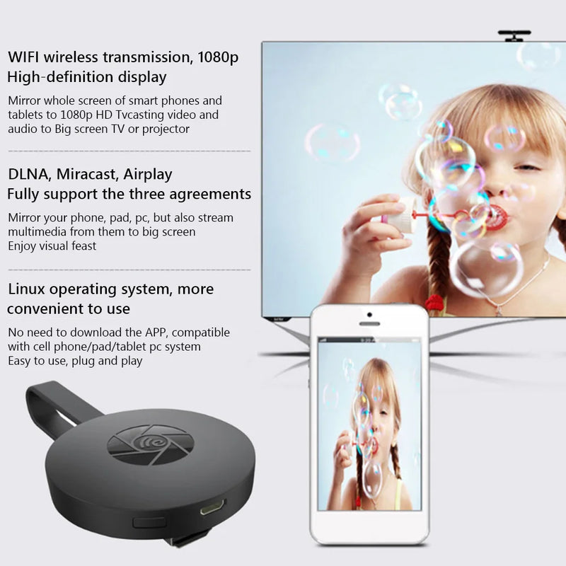 HDMI-compatible wifi miracast dlna airplay g2 tv