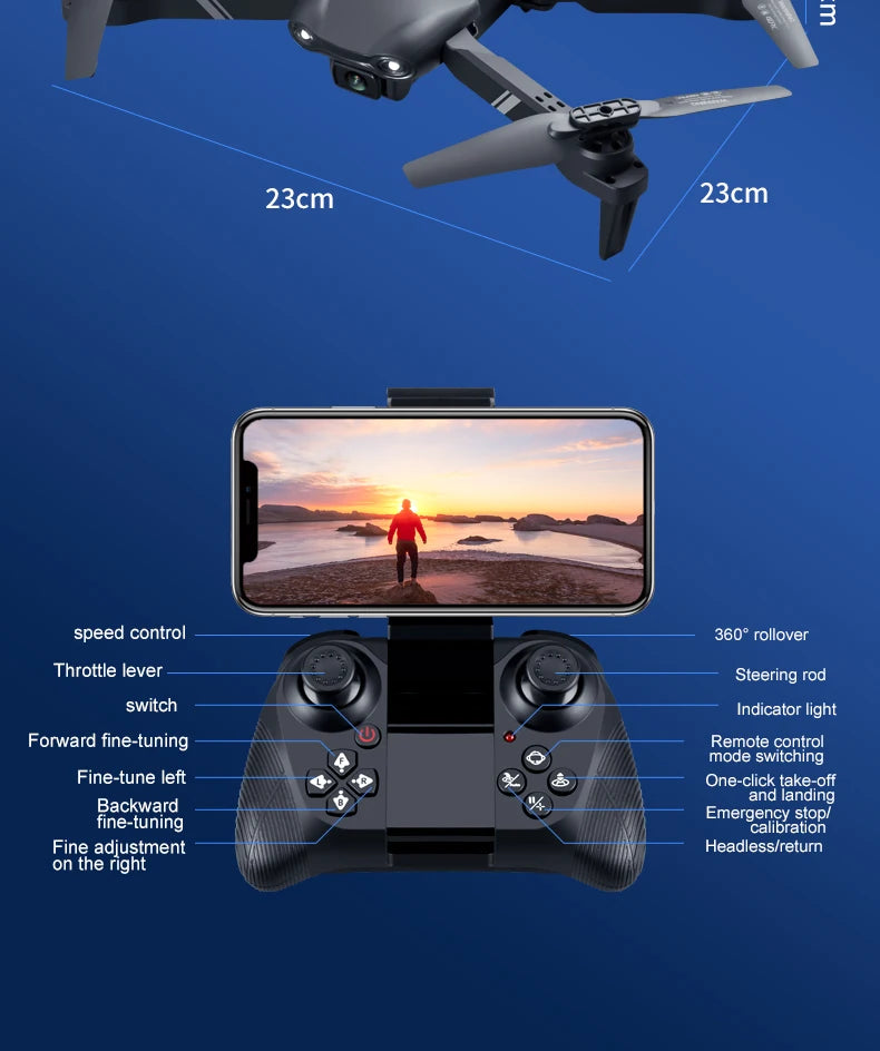 Mini Drone with Dual HD Wide Angle Camera, 4K 