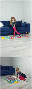 Tapete de Piano Musical Infantil, Teclado Duet, Piano Floor com 8 Instrumentos d