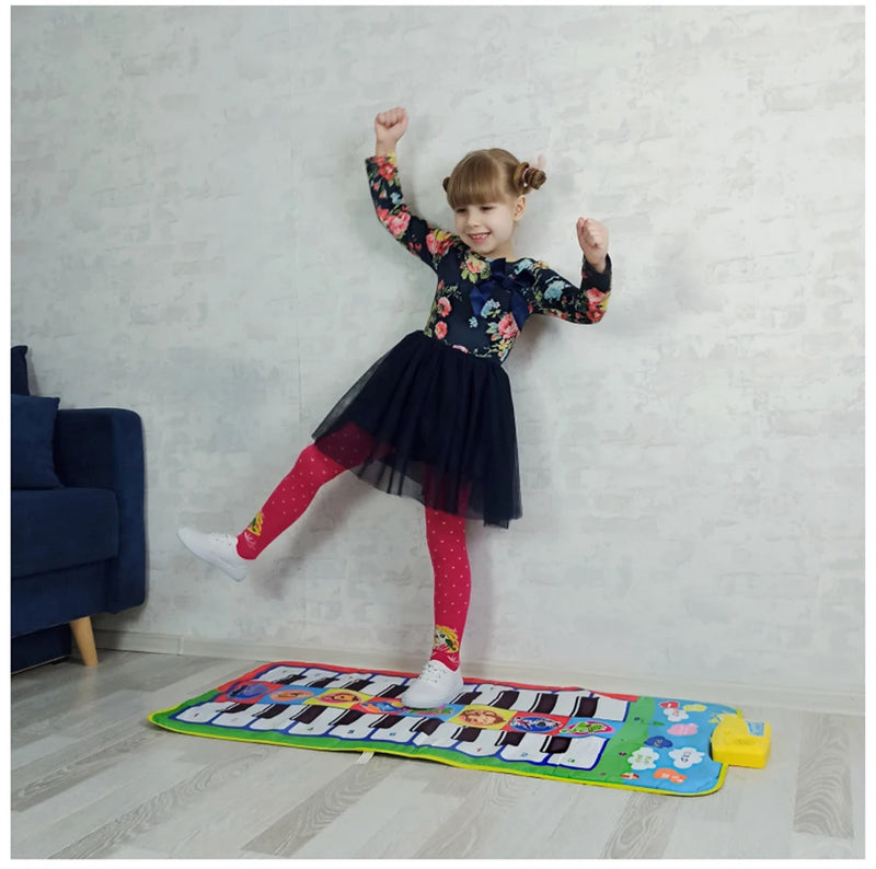 Tapete de Piano Musical Infantil, Teclado Duet, Piano Floor com 8 Instrumentos d