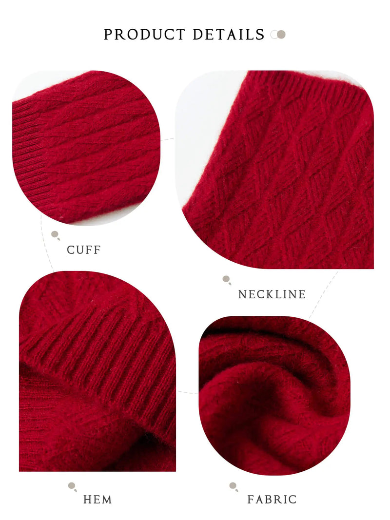 High neck wool sweater for winter 