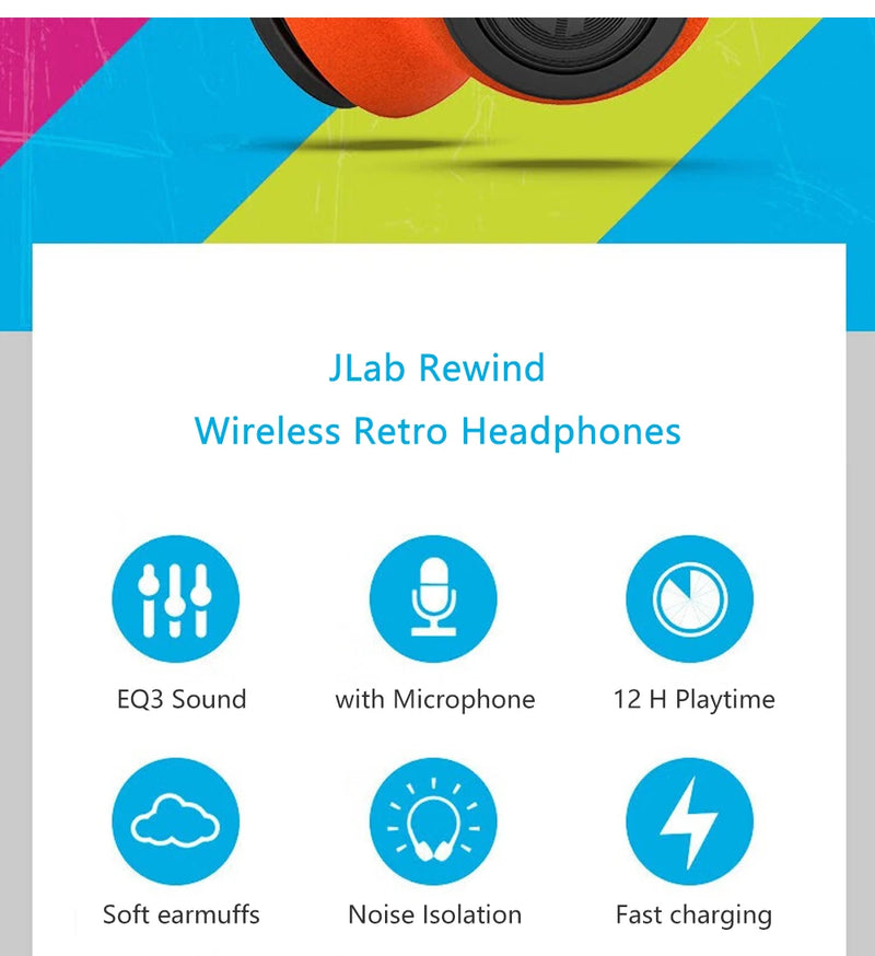 JLab-Rewind Wireless Retro Headphones