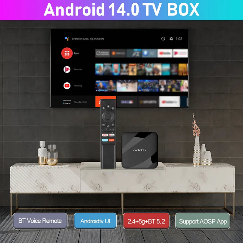 Tv caixa atv, android 14