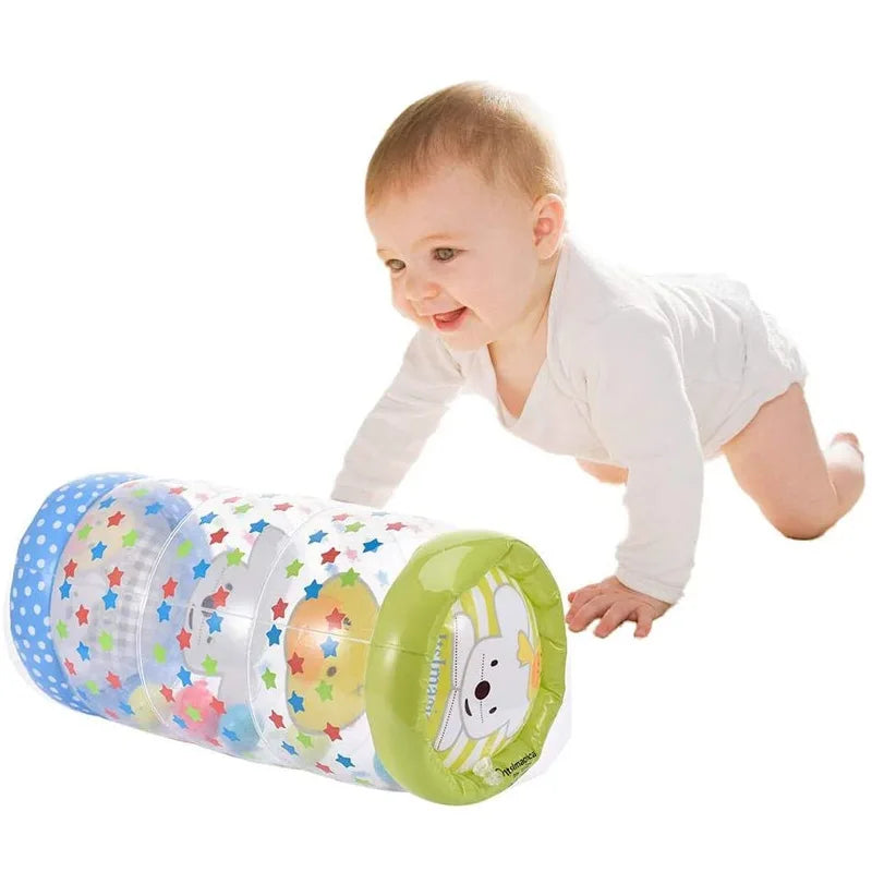 Inflatable baby toy with rattle and ball 