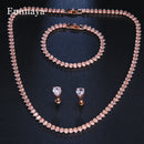 Conjunto de Jóias Zircônia Cúbica para Noivas, Colar Redondo e Brincos