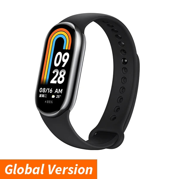 Xiaomi-Versão Global Mi Smart Band 8 Pulseira, Tela AMOLED