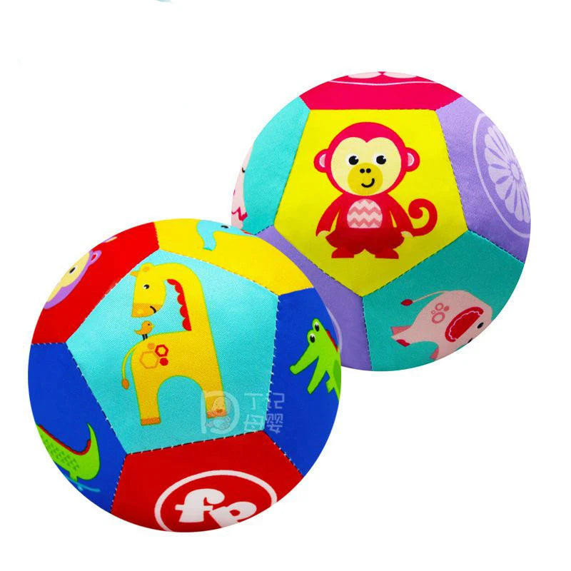 Inflatable baby toy with rattle and ball 